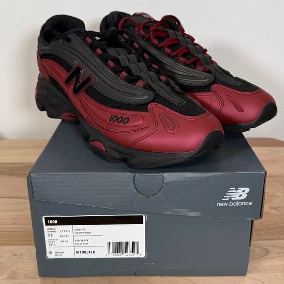 New Balance 1000 Red Black Running Sneakers Mens Size 11 main image 5